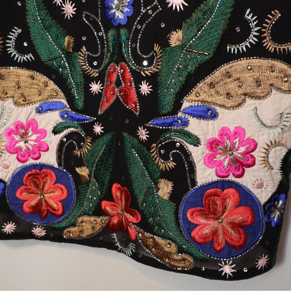 Alice + Olivia Eleonora Multicolored Embroidered Celeb Favorite Mini Dress Small - Picture 11 of 13